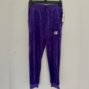 Champion girls velour jogger pants purple nwt